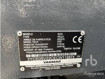 Uus Miniekskavaator YANMAR SV22 (Unused): pilt 5