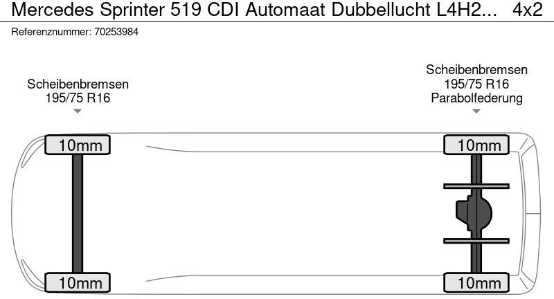 Uus Kaubik Mercedes-Benz Sprinter 519 CDI Automaat Dubbellucht L4H2 XXL 3500kg trekhaak ACC LED Camera Navi 16m3 Airco Trekhaak: pilt 20