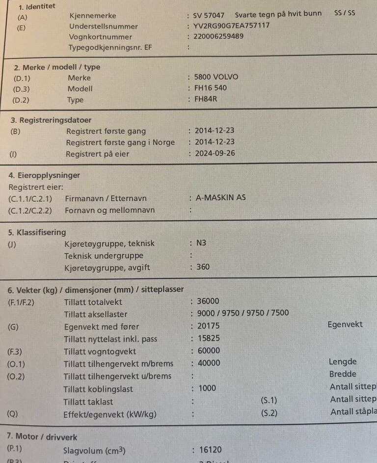 Madelveok/ Platvormveok, Kraanaga veoauto Volvo FH 16.540: pilt 13