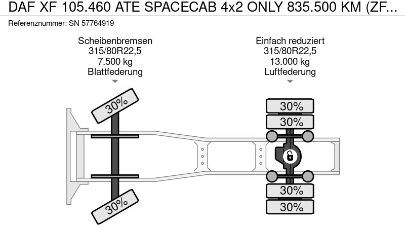 Sadulveok DAF XF 105.460 ATE SPACECAB 4x2 ONLY 835.500 KM (ZF-MANUAL GEARBOX / ZF-INTARDER / AIRCONDITIONING / EURO 5): pilt 14