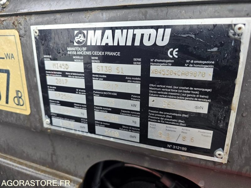 Chariot Elévateur MANITOU - MI 45 D - 2017 liising Chariot Elévateur MANITOU - MI 45 D - 2017: pilt 11