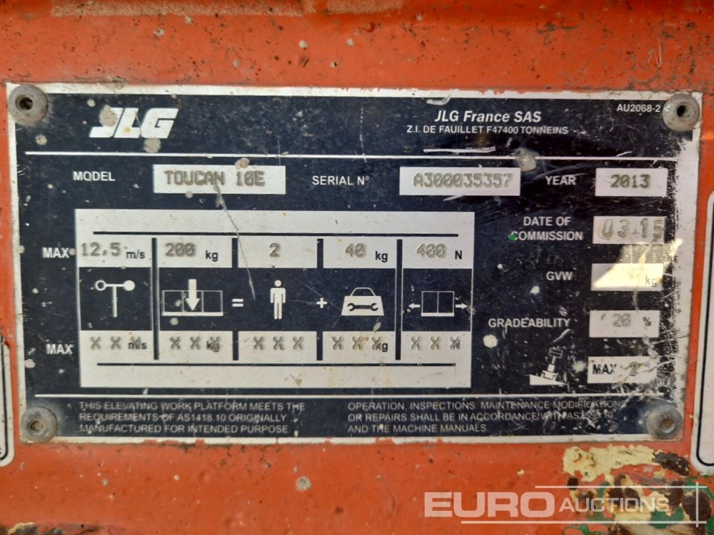 Platvorm 2013 JLG TOUCAN 10 E: pilt 24