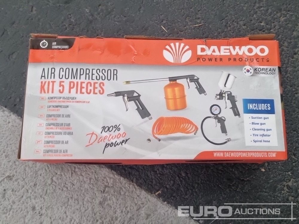 Ehitusseade Unused Daewoo 5 Piece Kit to suit Daewoo Air Compressor / Conjunto Accesorios para Compresor: pilt 7